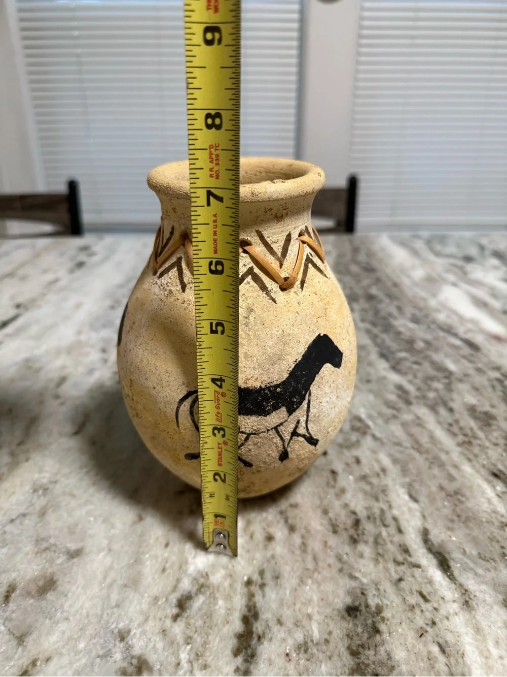 Southwestern Horse Pottery Vase 7” Tribal Rustic Decor